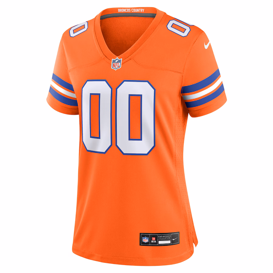 Women's Denver Broncos Nike Orange Mile High Collection 1977 Throwback Custom Game Jersey