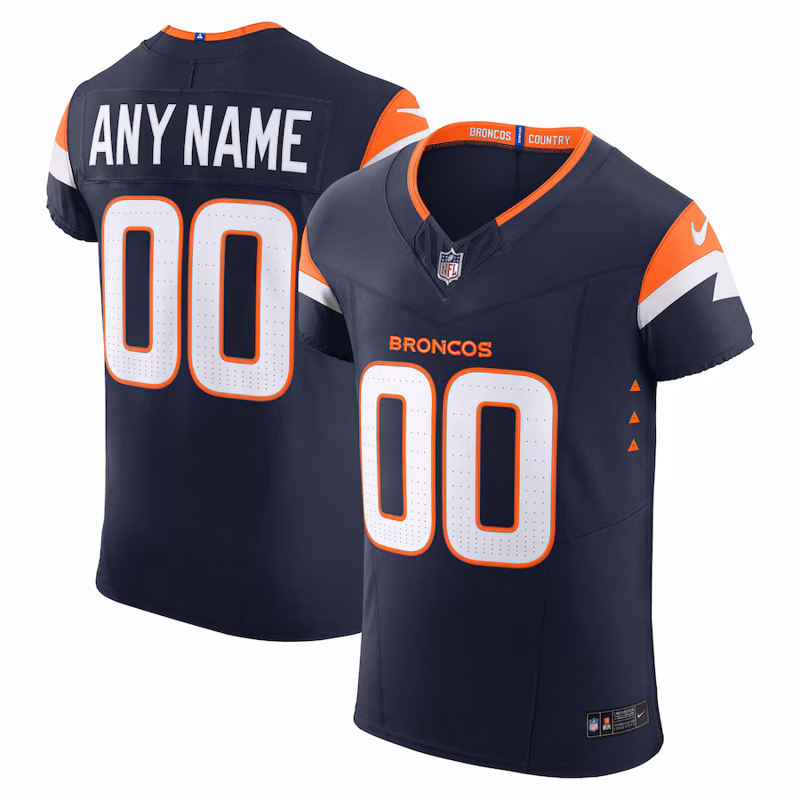 Men's Denver Broncos Nike Navy Alternate Vapor F.U.S.E. Elite Custom Jersey