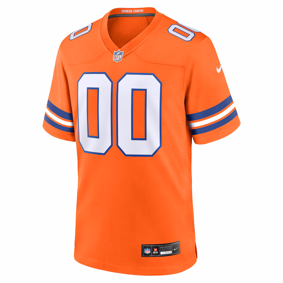Men's Denver Broncos Nike Orange Mile High Collection 1977 Throwback Custom Game Jersey