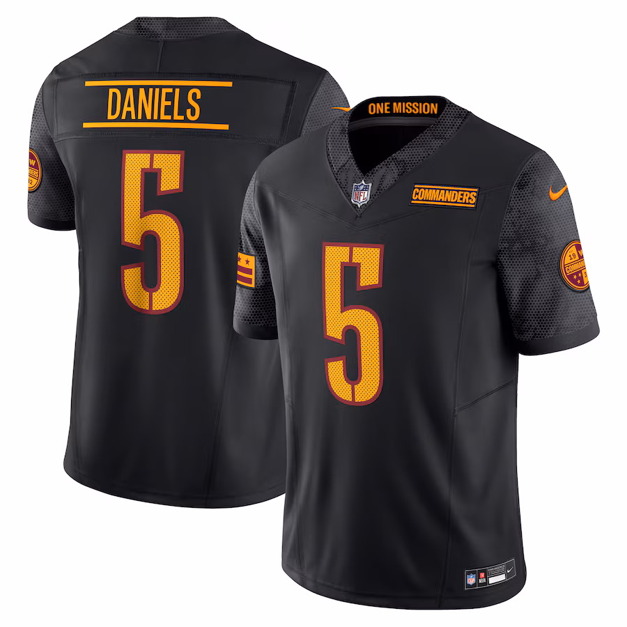Men's Washington Commanders Jayden Daniels Nike Black Vapor F.U.S.E. Limited Jersey