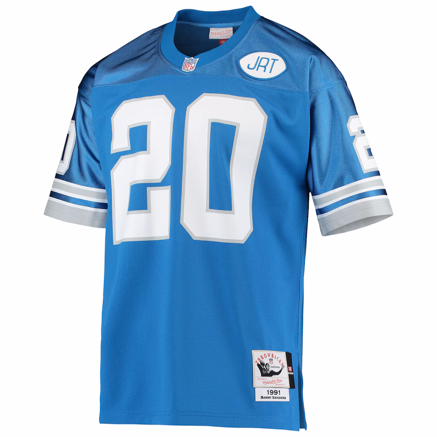 Men's Detroit Lions 1991 Barry Sanders Mitchell & Ness Blue Authentic Throwback Retired Player Jersey