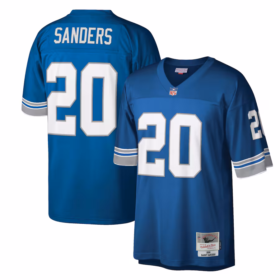 Men's Detroit Lions Barry Sanders Mitchell & Ness Blue Legacy Replica Jersey