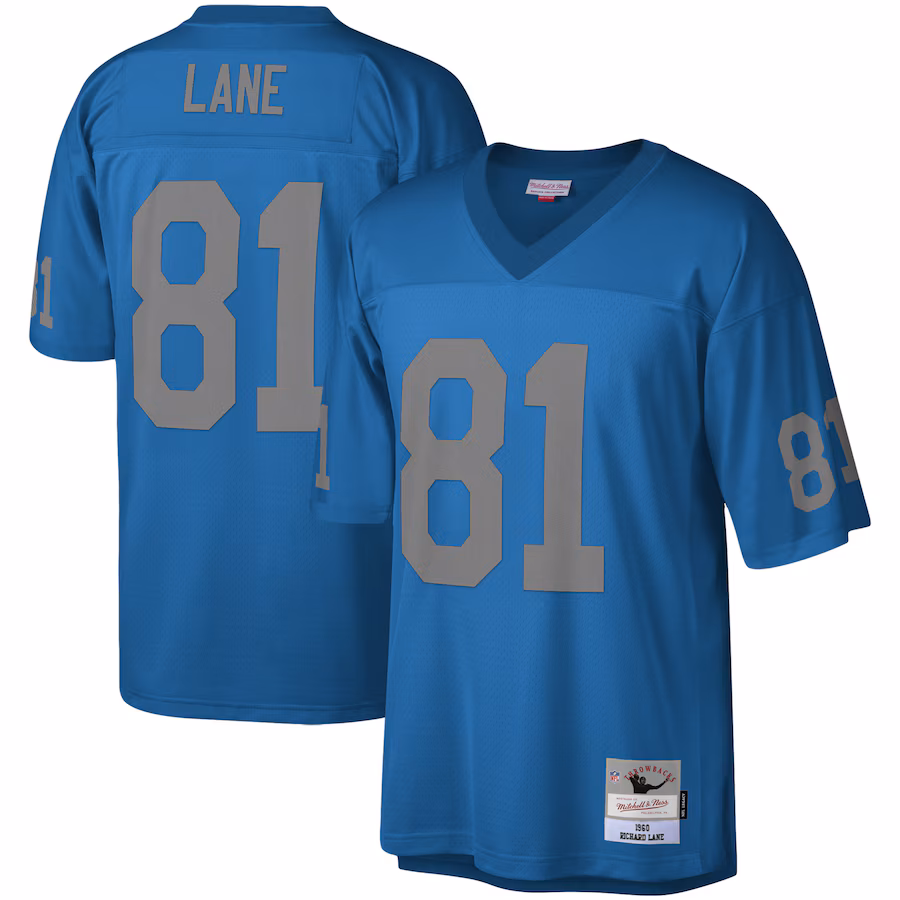 Men's Detroit Lions Richard Lane Mitchell & Ness Blue Legacy Replica Jersey