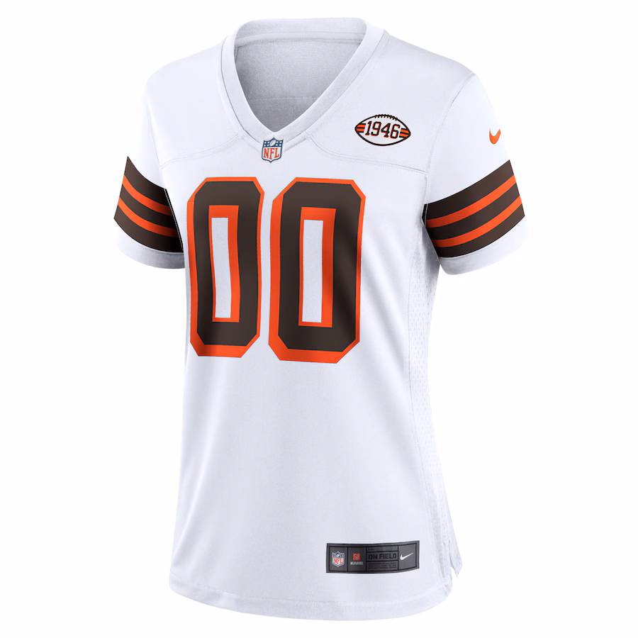 Women's Cleveland Browns Nike White 1946 Collection Alternate Custom Jersey