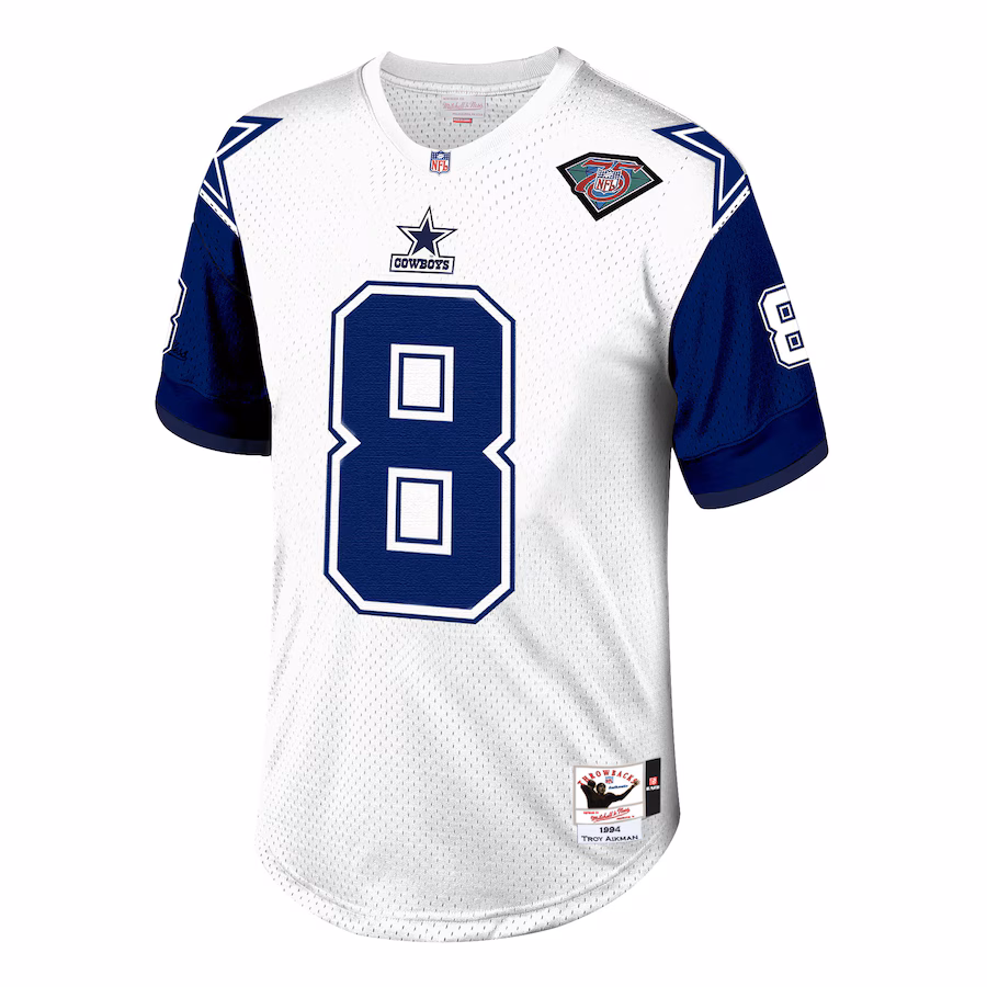 Men's Dallas Cowboys 1994 Troy Aikman Mitchell & Ness White Authentic Throwback Retired Player Jersey