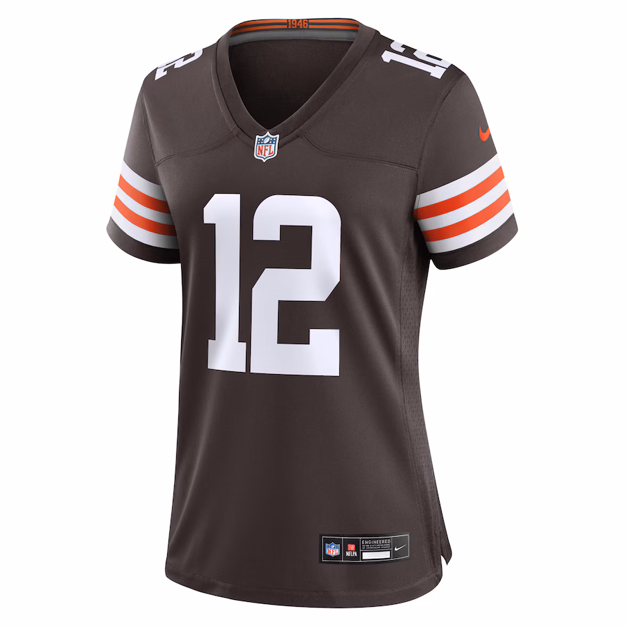 Women's Cleveland Browns Shedeur Sanders Nike Brown 2025 NFL Draft Game Jersey