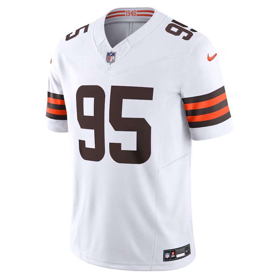 Men's Cleveland Browns Myles Garrett Nike White Vapor F.U.S.E. Limited Jersey