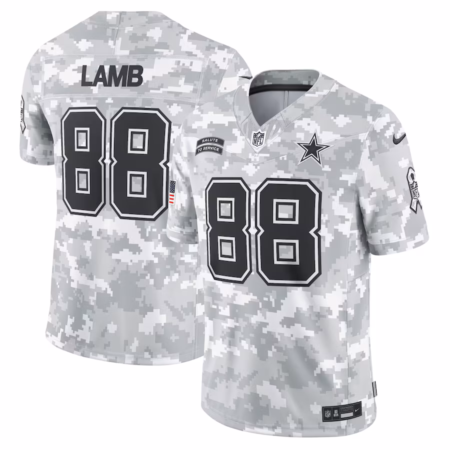 Men's Dallas Cowboys CeeDee Lamb Nike Arctic Camo 2024 Salute to Service Limited Jersey
