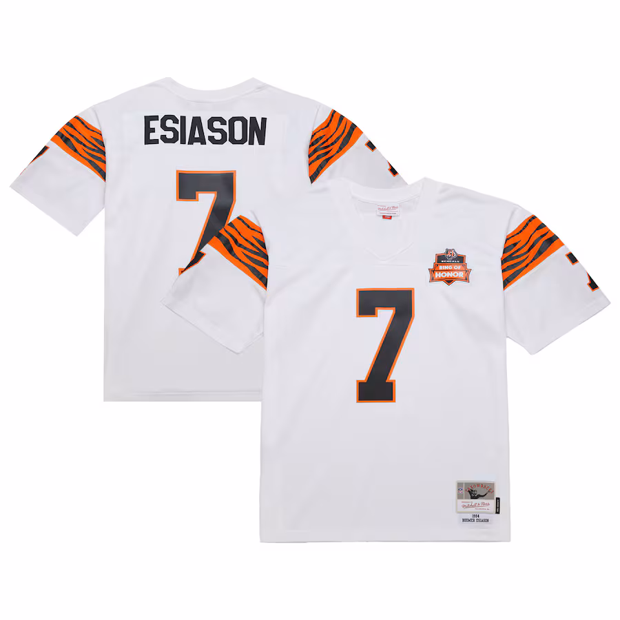 Men's Cincinnati Bengals Boomer Esiason Mitchell & Ness White 1984 Legacy Replica Jersey