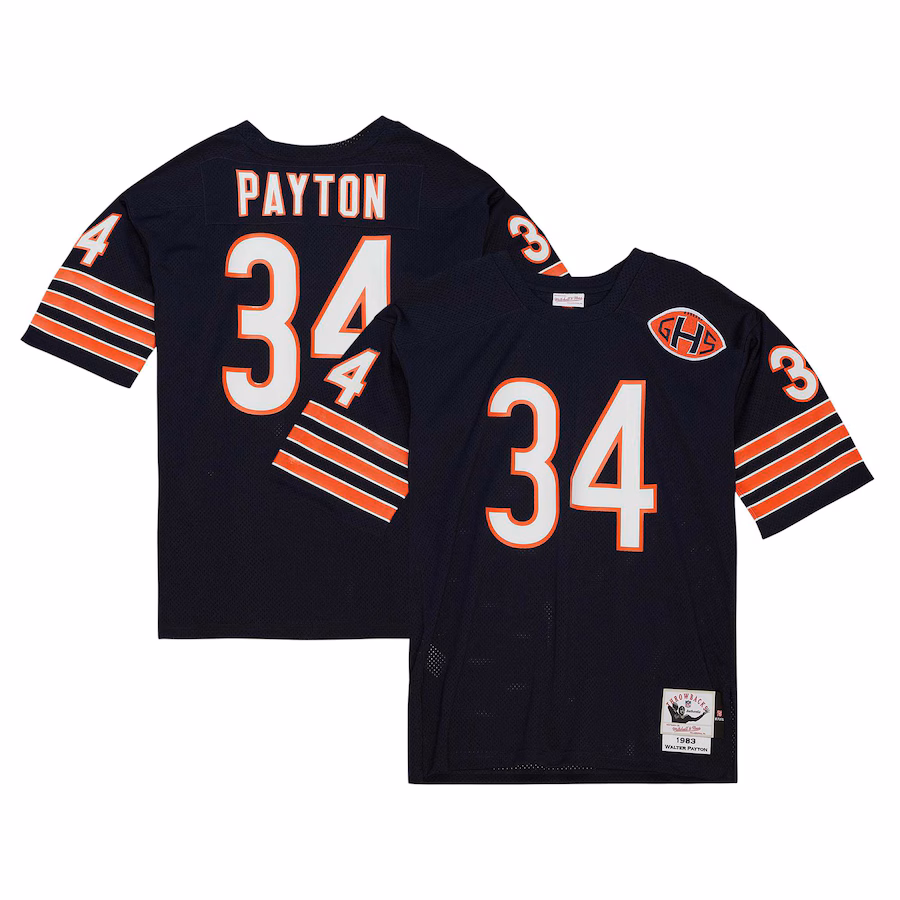 Men's Chicago Bears 1983 Walter Payton Mitchell & Ness Navy Authentic Throwback Retired Player Jersey