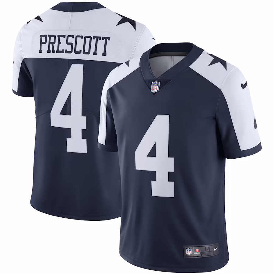 Men's Dallas Cowboys Dak Prescott Nike White Vapor Limited Player Jersey