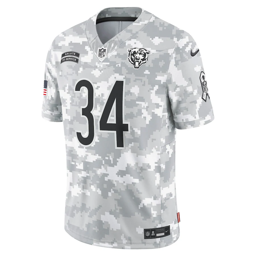Men's Chicago Bears Walter Payton Nike Arctic Camo 2024 Salute to Service Retired Player Limited Jersey