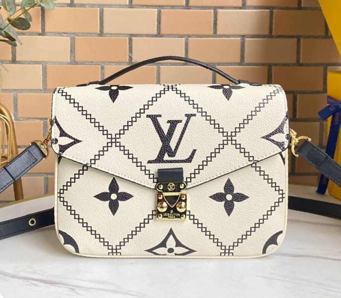 Louis Vuitton Spring 2022 Monogram Empreinte Pochette Metis Handbag In Cream - Louis Vuitton