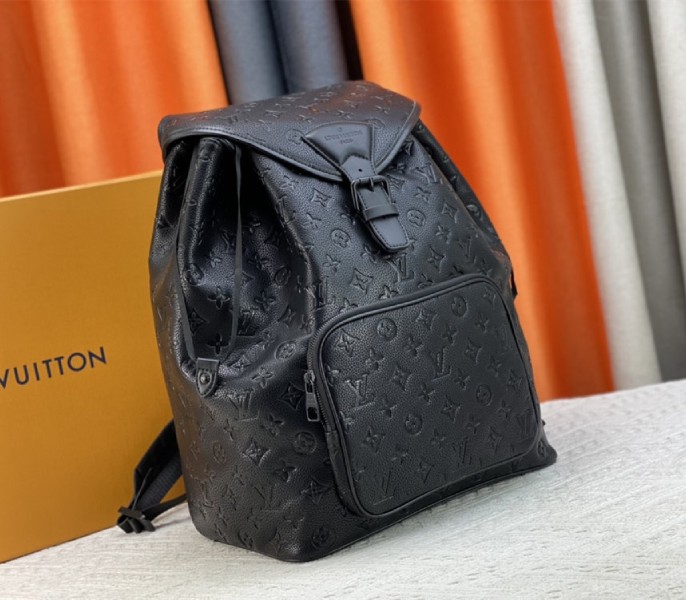 Louis Vuitton Taurillon Leather Montsouris Backpack In Black - Louis Vuitton