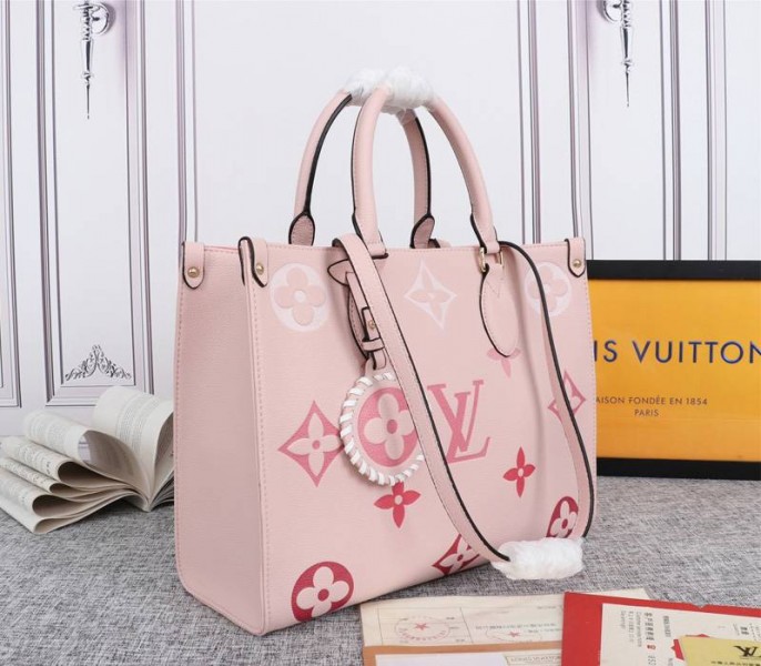Louis Vuitton Monogram Empreinte Leather Onthego MM Bag In Pink - Louis Vuitton
