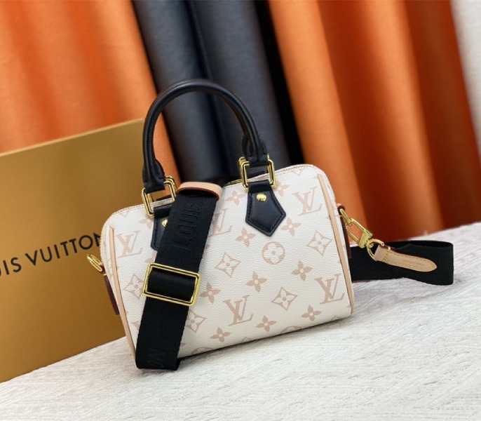 Louis Vuitton Monogram Dune Canvas Speedy 20 Handbag With Jacquard Strap - Louis Vuitton