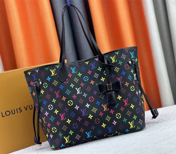 Louis Vuitton X TM Multicolored Neverfull MM In Black - Louis Vuitton