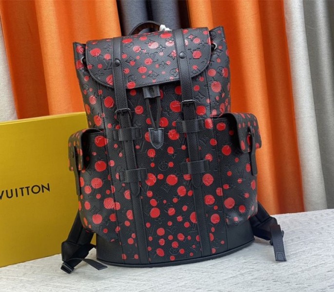 Louis Vuitton X YK Christopher Backpack In Red Infinity Dots - Louis Vuitton