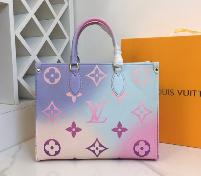 Louis Vuitton Spring 2022 Onthego MM Tote In Sunrise Pastel - Louis Vuitton