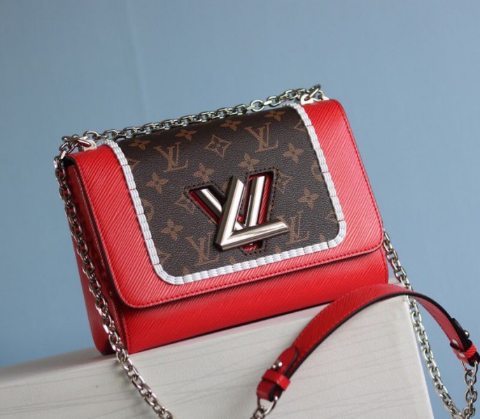 Louis Vuitton Epi Leather Twist MM Canvas Trompe loeil Braid Bag In Red - Louis Vuitton