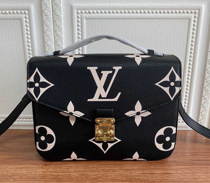 Louis Vuitton Bicolor Monogram Empreinte Metis Bag In Black And Beige - Louis Vuitton