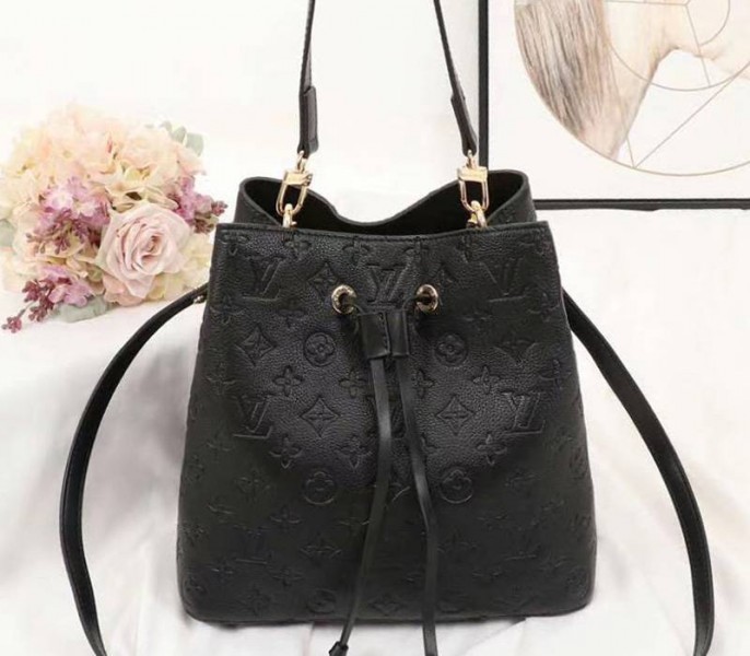 Louis Vuitton Monogram Empreinte NeoNoe MM Bag In Black - Louis Vuitton