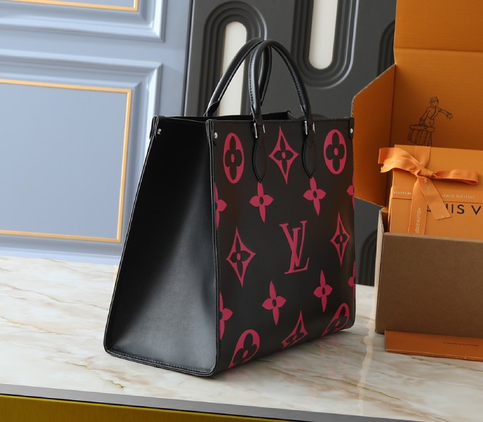 Monogram Empreinte OnTheGo GM Tote In Black And Magenta Pink - Louis Vuitton