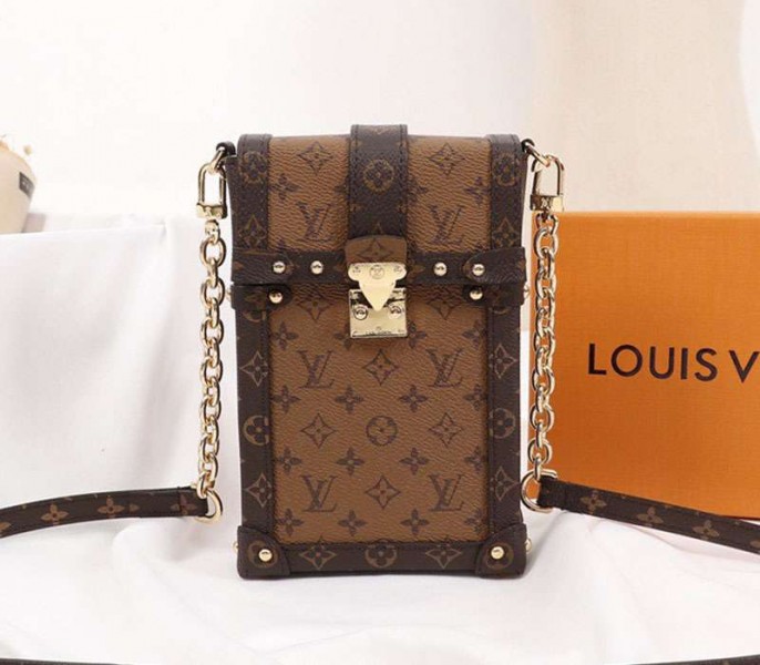 Louis Vuitton Monogram Reverse Canvas Vertical Trunk Pochette - Louis Vuitton