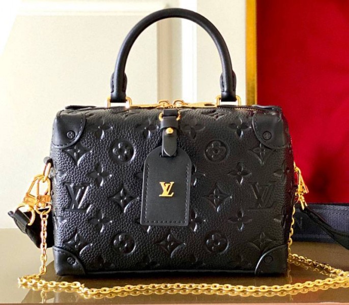 Louis Vuitton Monogram Empreinte Petite Malle Souple Handbag In Black - Louis Vuitton