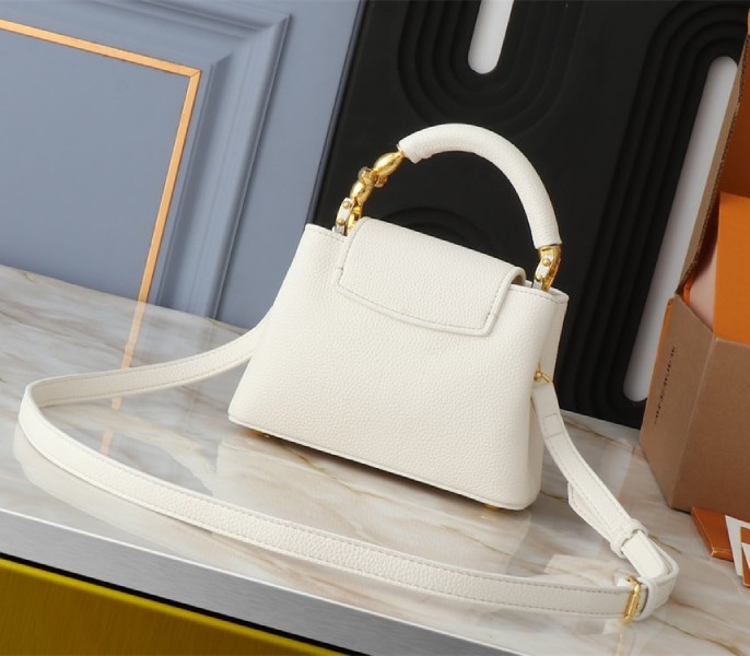 Louis Vuitton Capucines Mini Capucines Handbag In Quartz White - Louis Vuitton