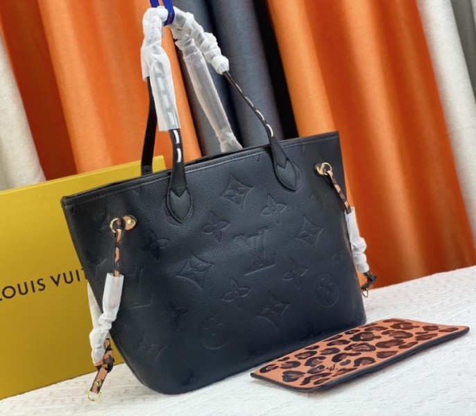 Louis Vuitton Monogram Empreinte Wild At Heart Neverfull MM Tote In Black - Louis Vuitton