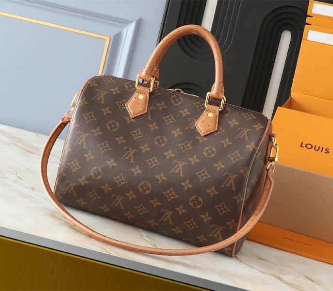 Louis Vuitton Monogram Canvas Soft Speedy 30 Boho Handbag In Tan - Louis Vuitton