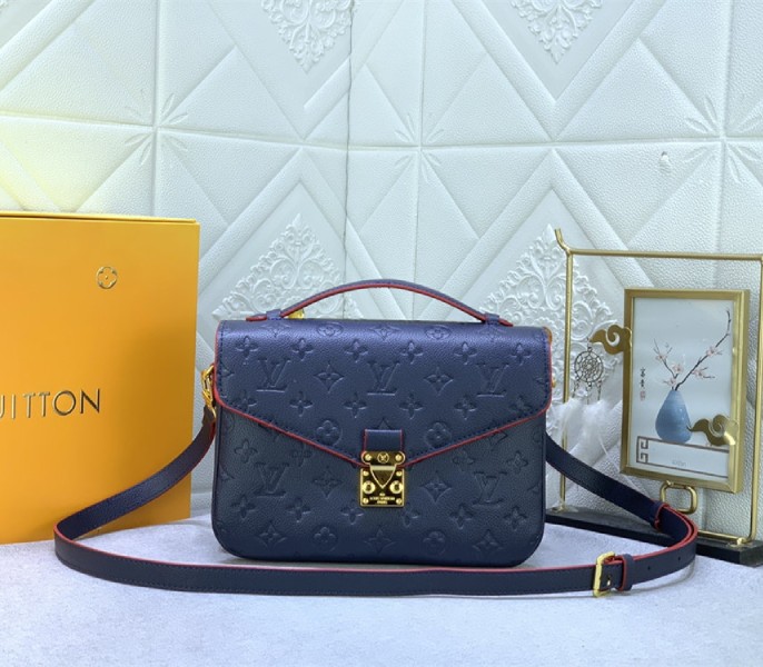 Monogram Empreinte Leather Metis In Navy Blue And Red - Louis Vuitton