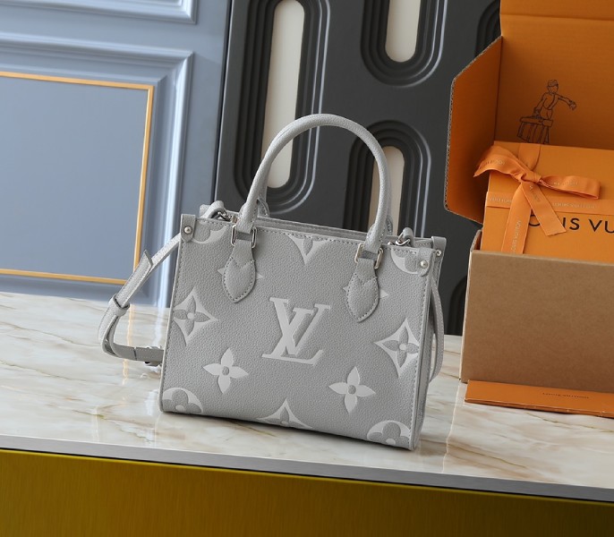 Monogram Empreinte OnTheGo PM Tote In Gray And White Quartz - Louis Vuitton