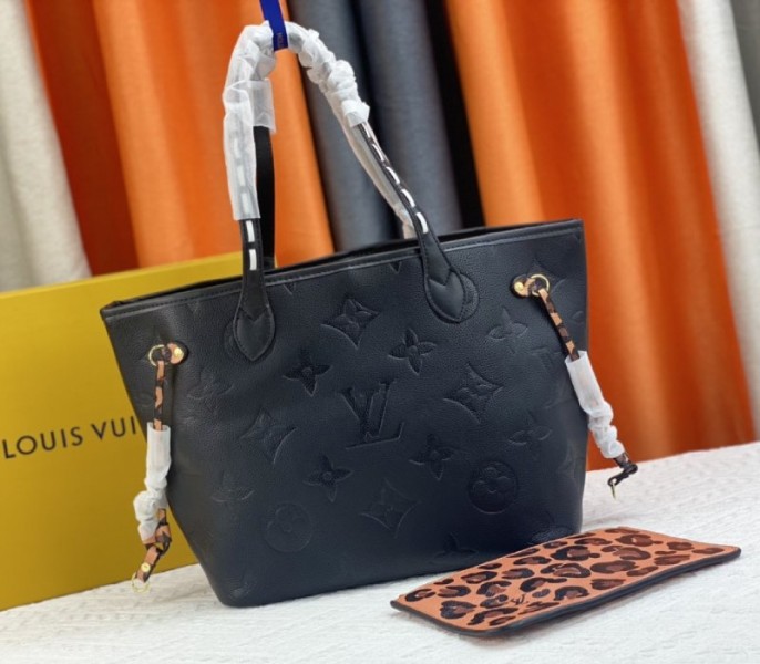 Louis Vuitton Monogram Empreinte Wild At Heart Neverfull MM Tote In Black - Louis Vuitton