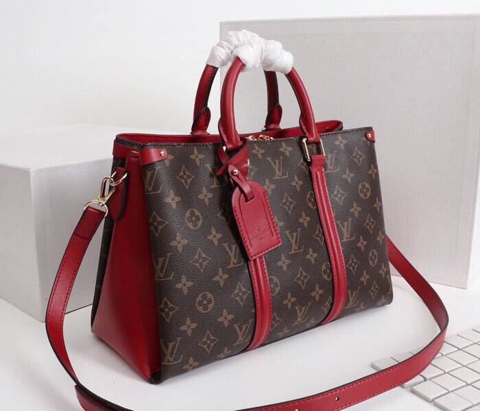 Louis Vuitton Monogram Canvas Soufflot MM Bag In Cerise Red - Louis Vuitton