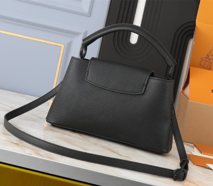 Louis Vuitton Capucines East-West MM Handbag In All Black - Louis Vuitton