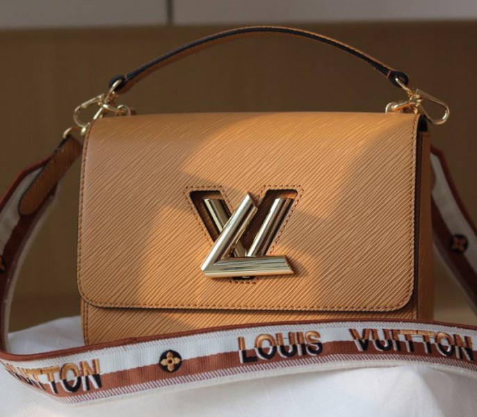 Louis Vuitton Epi Leather Twist MM Bag With Jacquard Strap In Honey Gold - Louis Vuitton
