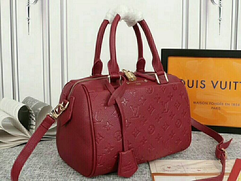Louis Vuitton Monogram Empreinte Speedy Bandouliere 25 Handbag In Bordeaux - Louis Vuitton