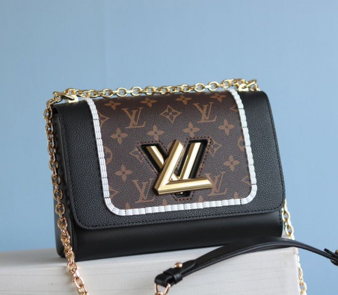Louis Vuitton Twist MM Canvas Trompe loeil Braid Bag In Black - Louis Vuitton