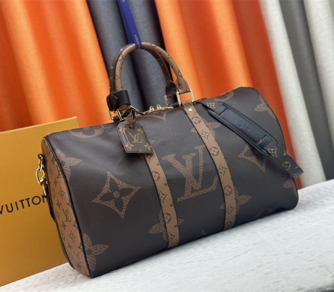 Louis Vuitton Monogram Giant And Monogram Reverse Canvas Keepall Bandouliere 45 - Louis Vuitton