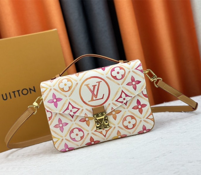Louis Vuitton LV By The Pool Monogram Tiles Canvas Metis Handbag In Coral - Louis Vuitton