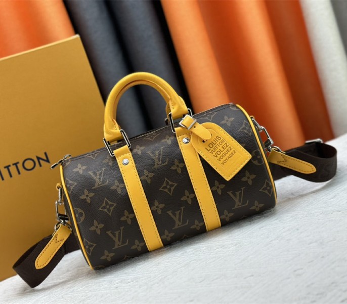 Louis Vuitton Monogram Macassar Canvas Keepall Bandouliere 25 In Safran Yellow - Louis Vuitton