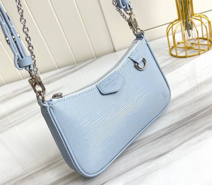 Louis Vuitton Epi Leather Easy Pouch On Strap In Bleu Celeste Blue - Louis Vuitton