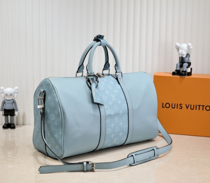 Louis Vuitton Taiga Leather Keepall Bandouliere 50 Travel Bag In Miami Green - Louis Vuitton