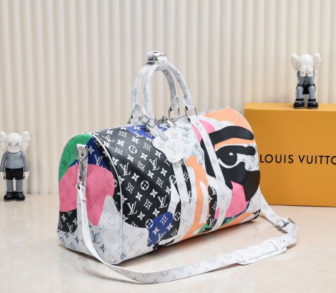 J Hope X Keepall Bandoulière 45 Multicolor In Two Eyes Patches - Louis Vuitton