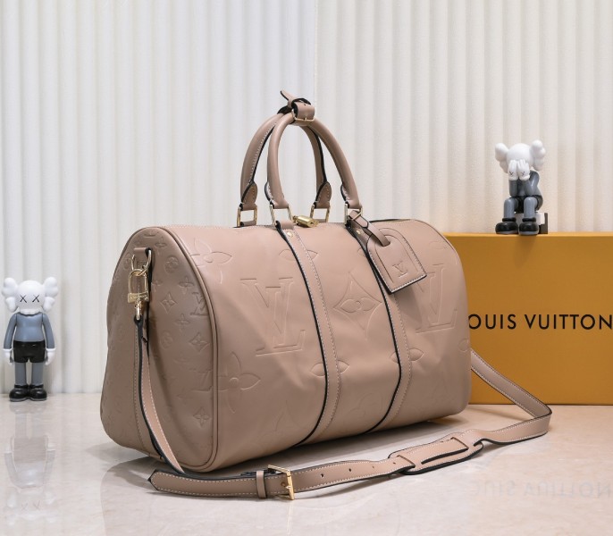 Monogram Empreinte Keepall Bandouliere 45 In Tourterelle Gray - Louis Vuitton
