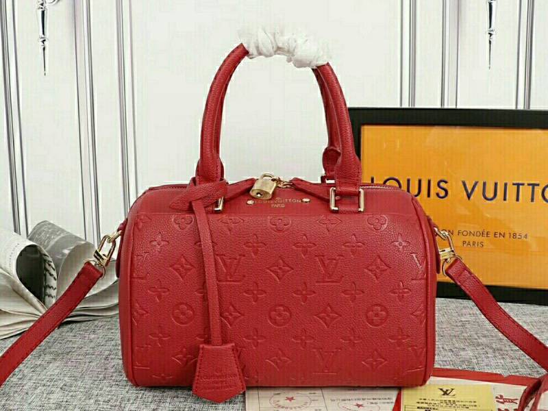Louis Vuitton Monogram Empreinte Speedy Bandouliere 25 Handbag In Red - Louis Vuitton