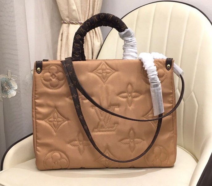 Louis Vuitton Econyl Regenerated Nylon Onthego GM Tote In Beige - Louis Vuitton