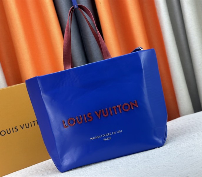 Louis Vuitton Other Leathers Shopper Cabas MM Tote In Blue - Louis Vuitton